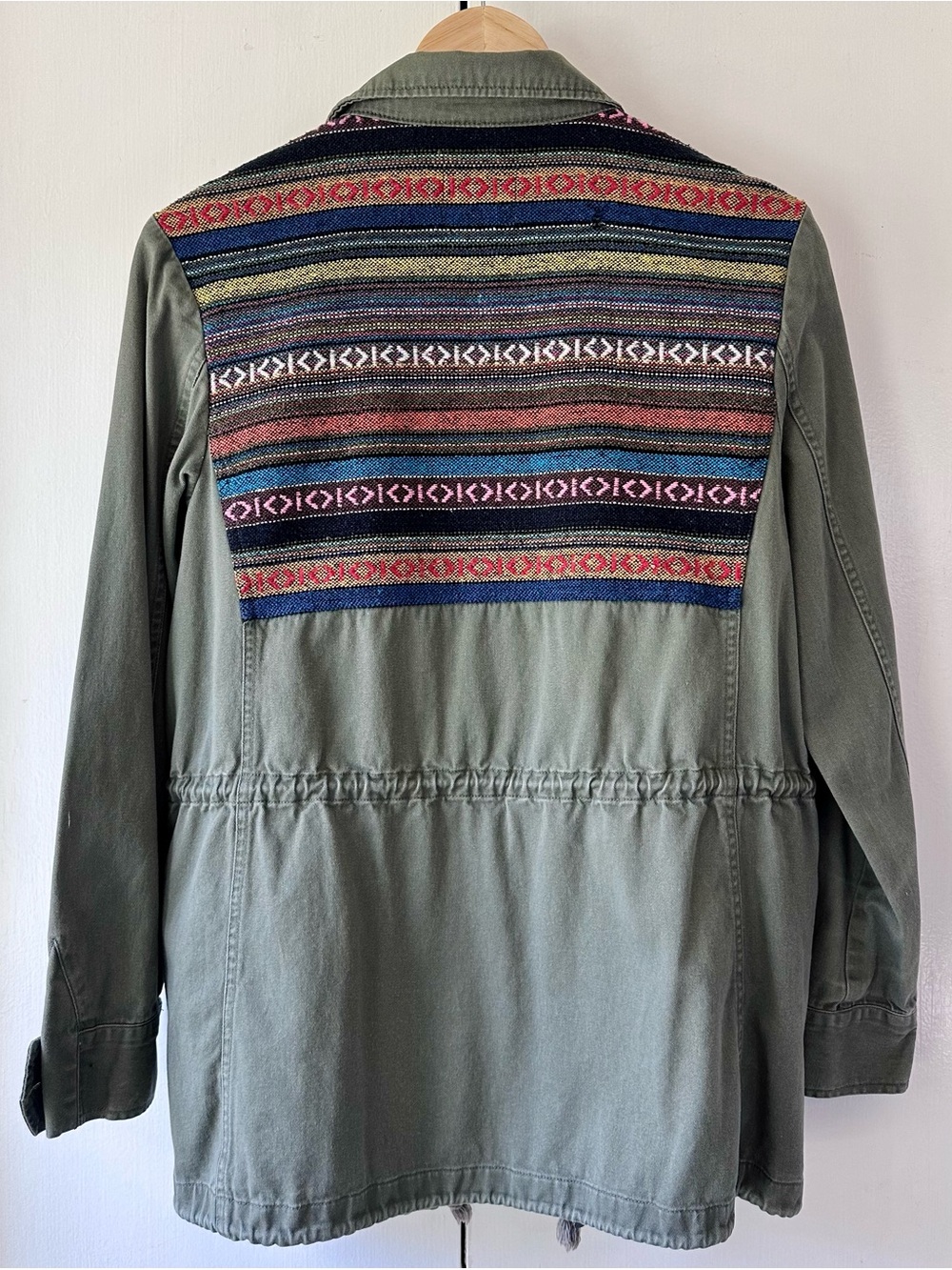 Forever 21 Aztec Embroidered Southwestern Military Field Jacket